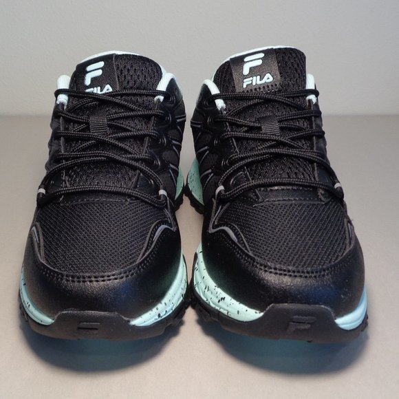Fila Size 8 M QUADRIX Black / Aqua Trail Sneakers New Women's Shoes - Picture 14 of 16